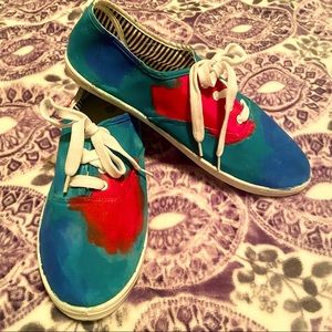SZ 10 BOHO TYEDYE CUSTOM SNEAKERS
